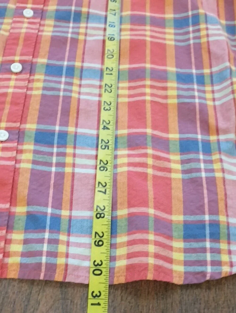 J.Crew Red Multicolor Plaid Short Sleeve Button Down Shirt Size Medium